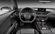 Audi RS7 Sportback, Ауди РС7, интерьер, салон, руль, приборка